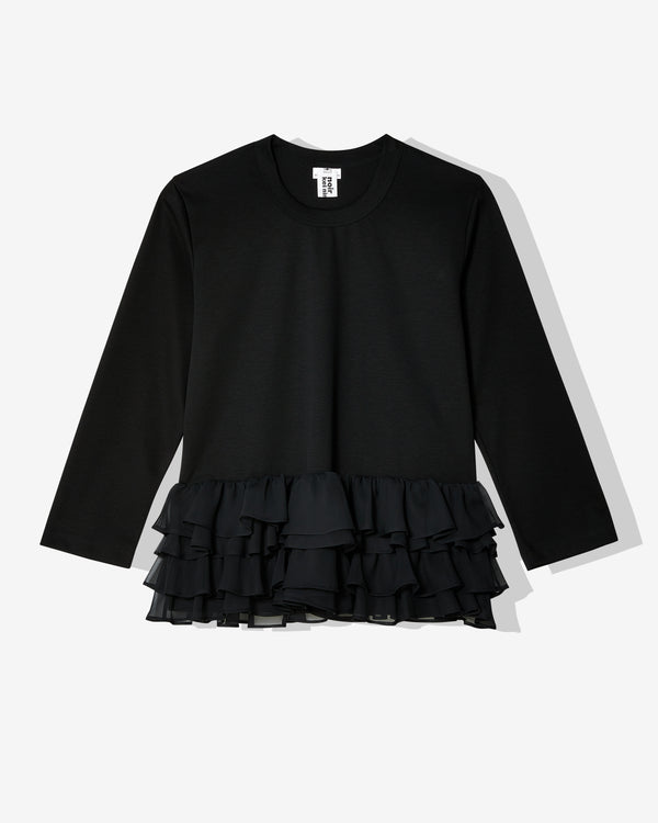 Noir Kei Ninomiya - Women's Ruffle-Hem T-Shirt - (Black)