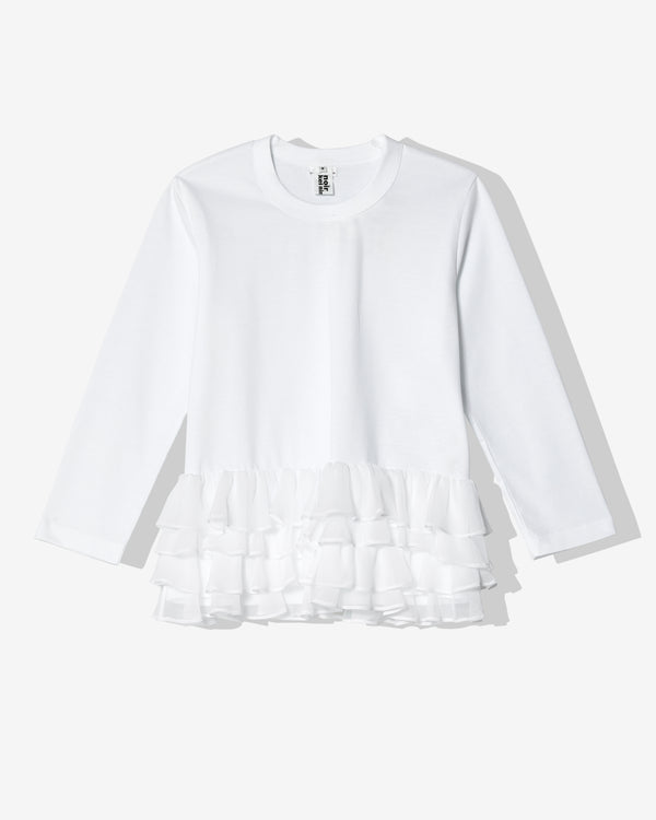 Noir Kei Ninomiya - Women's Ruffle-Hem T-Shirt - (White)