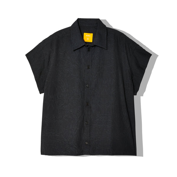 Airei - Men's Jacquard Cut Off Box Shirt - (Black)