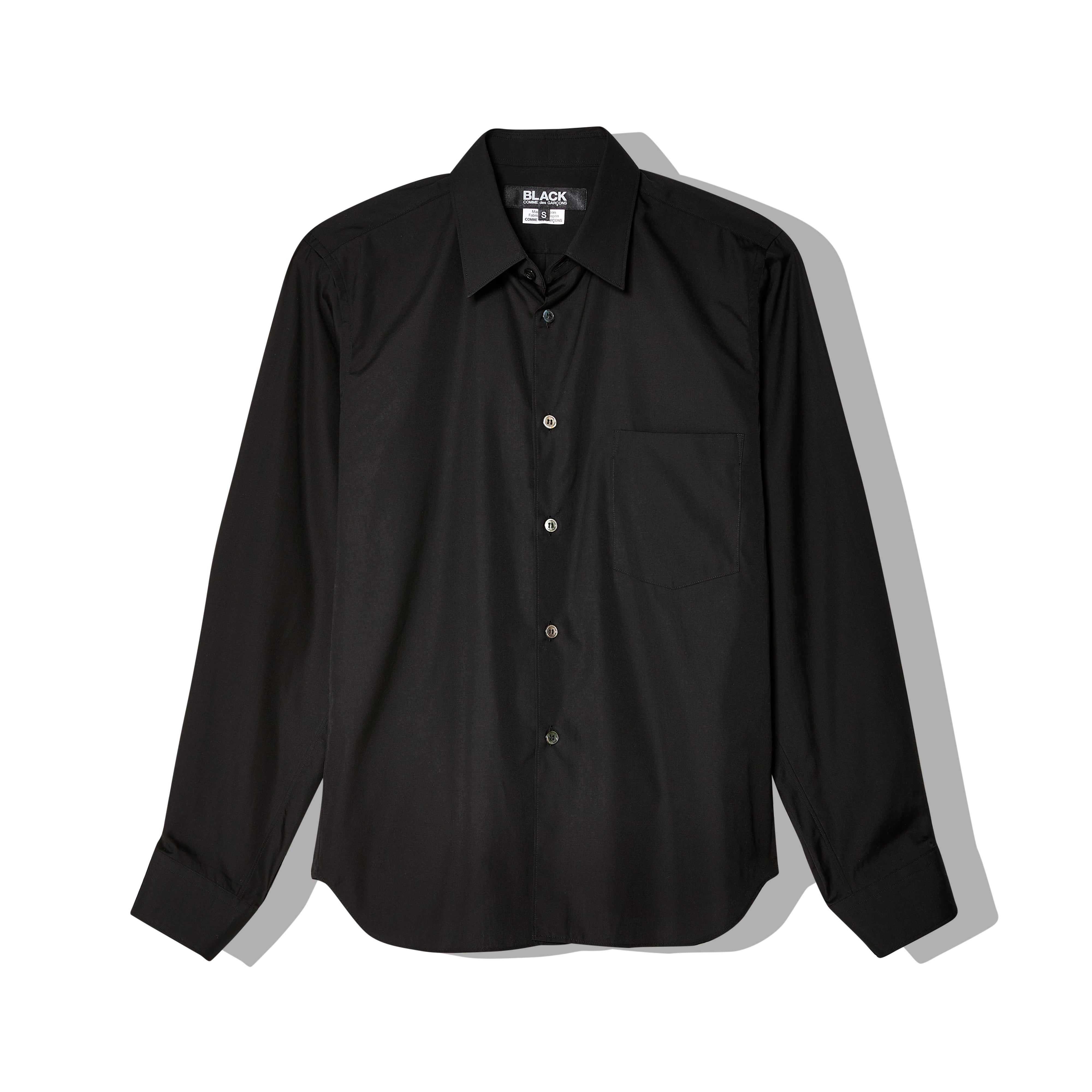 BLACK COMME DES GARÇONS: Button-Up Blouse (Black) | DSMNY E-SHOP