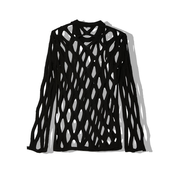 BLACK COMME DES GARÇONS - Open-Knit Sweater - (Black)