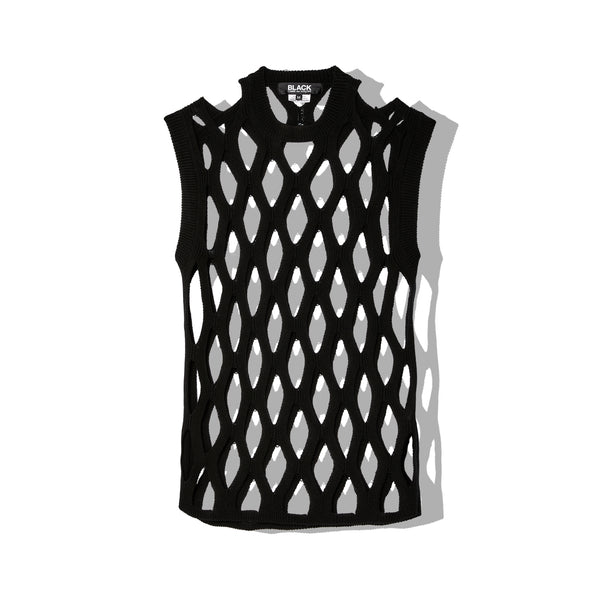 BLACK COMME DES GARÇONS - Open-Knit Sweater Vest - (Black)