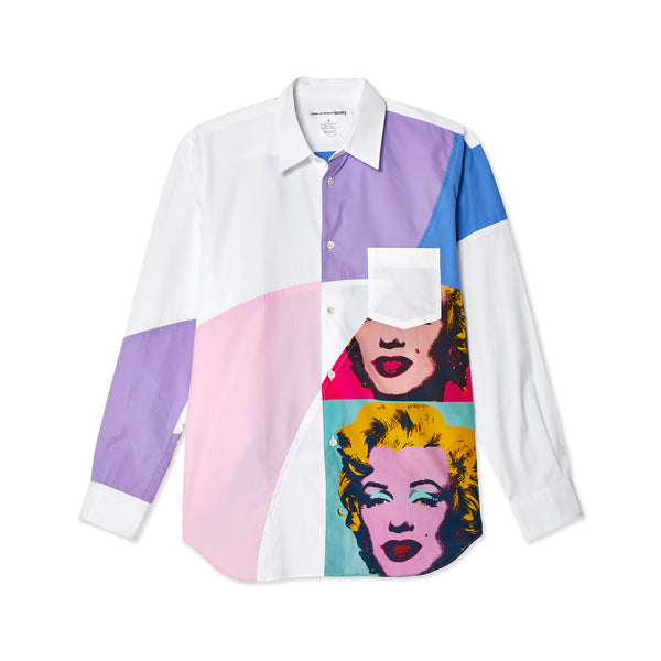 CDG Shirt - Andy Warhol Men's Cotton Shirt - (White)