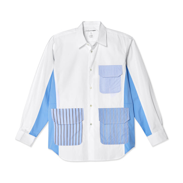CDG Shirt - Men's Cotton Stripe Poplin Shirt - (White)