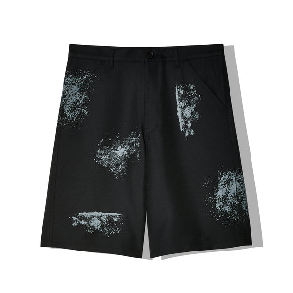 CDG Shirt - Men's Woven Hand Printed Shorts - (Black)
