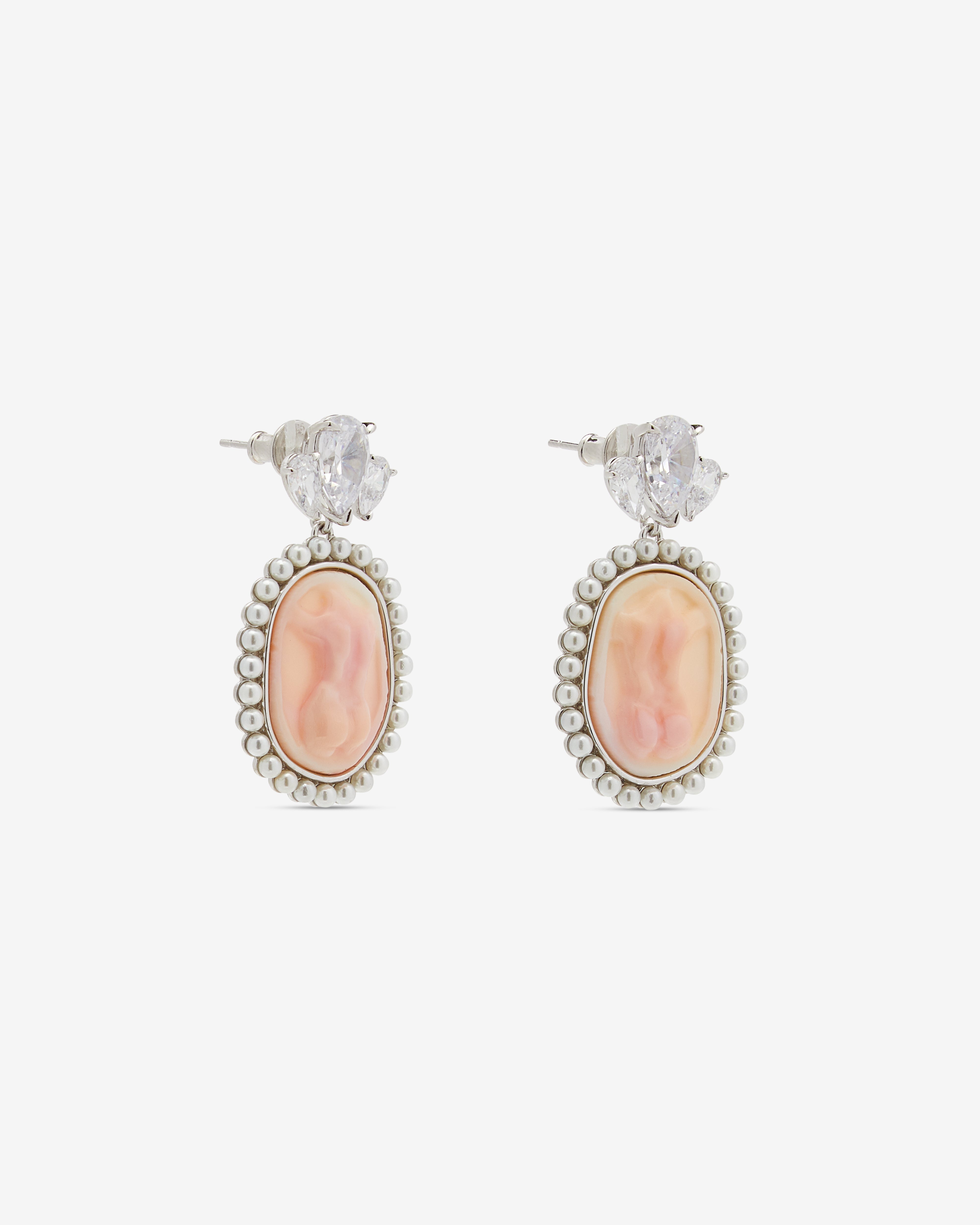 Shushu/Tong - Women's Embossed Earrings - (Pink)