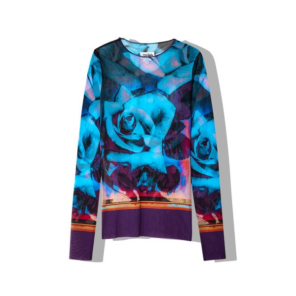 Jean Paul Gaultier - Women's Mesh Long Sleeves Top - (Purple/Blue)