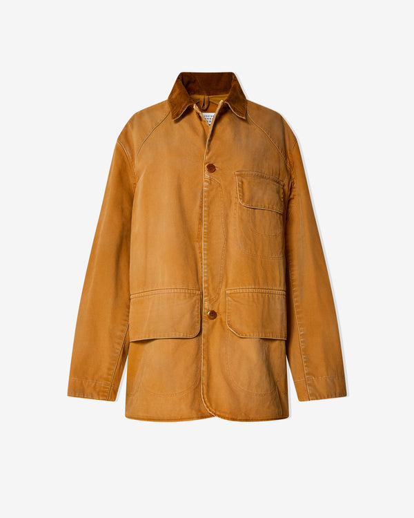 Maison Margiela - Men's Corduroy Collar Waxed Coat - (Ochre)