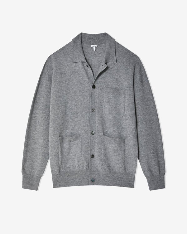 Loewe - Men's Wool Cardigan - (Grey Melange)