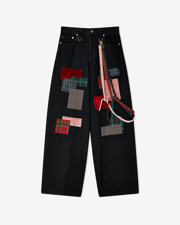 Kidill - Men's Patchwork Denim Pants - (Black Denim)