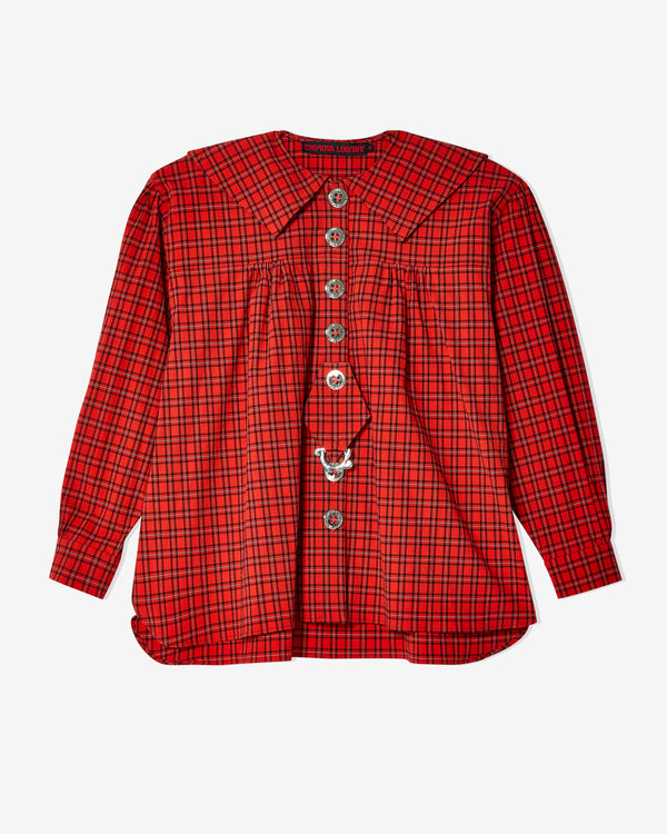 Chopova Lowena - Women's Whist Tartan Shirt - (Red Tartan)