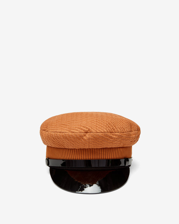 Prada - Men's Knit And Patent Leather Cap - (Rust/Black)