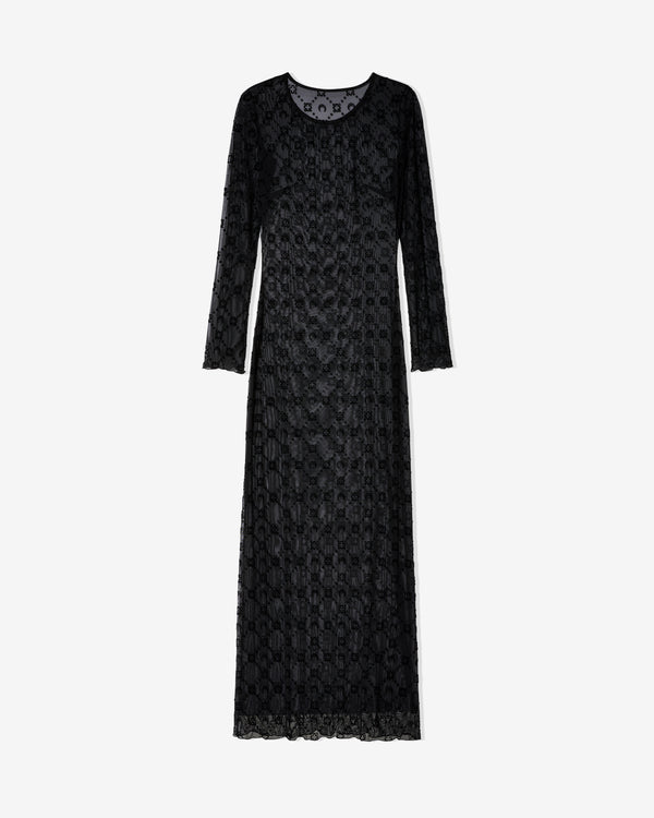 Marine Serre - Women's Moonogram Mesh Flock Long Dress - (Black)