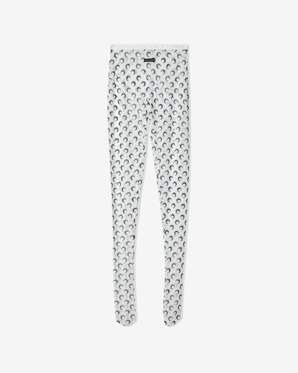 Marine Serre - Women's Moon Printed Mesh Tights - (Optical White)