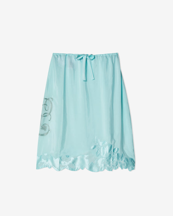 Prada - Women's Embroidered Silk Habutai Skirt - (Chlorophyll Green)