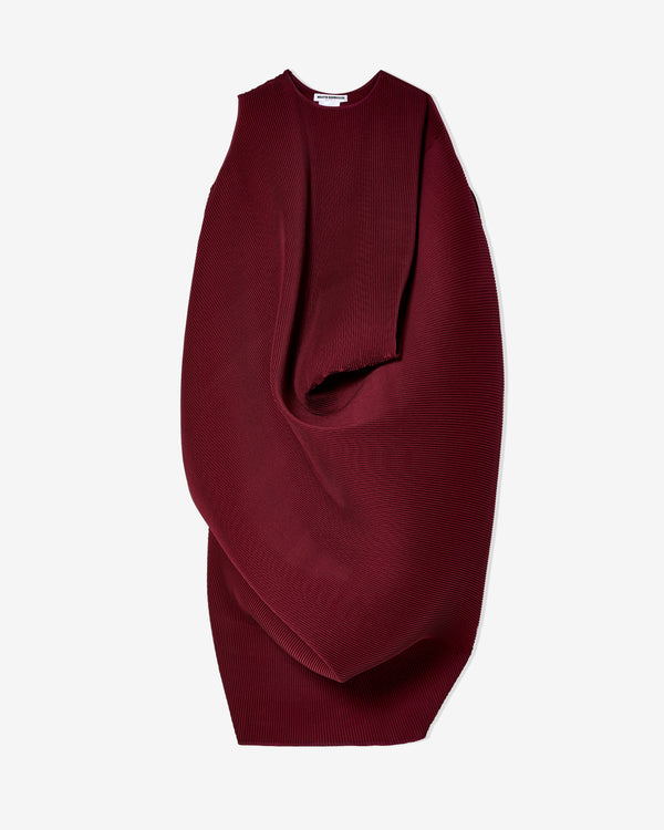 Melitta Baumeister - Women's Asymmetrical Pleated Dress - (Bordeaux)