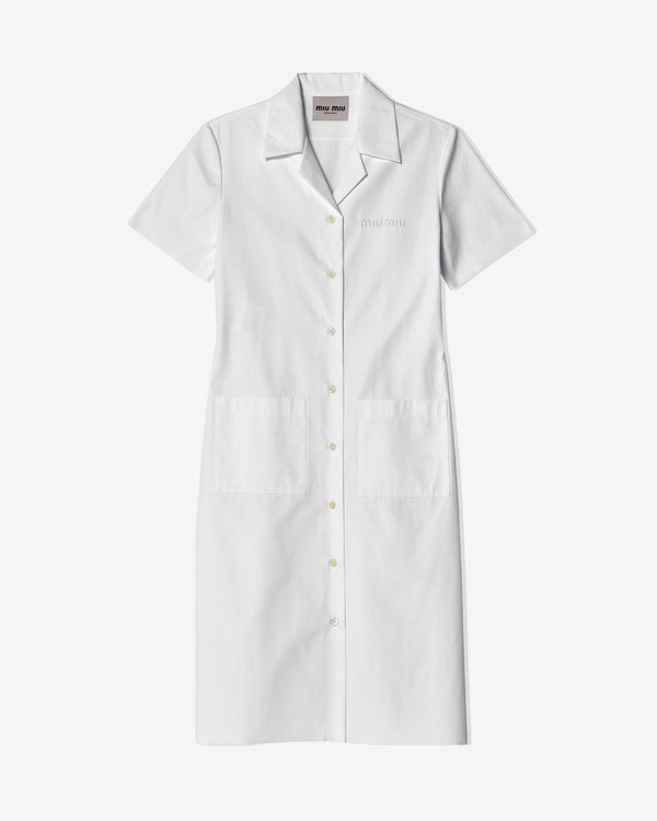 Miu Miu - Women's Poplin and Jersey Dress - (White)