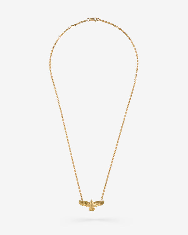 NVW - Women's Large Gold Raven Necklace - (Yellow Gold)