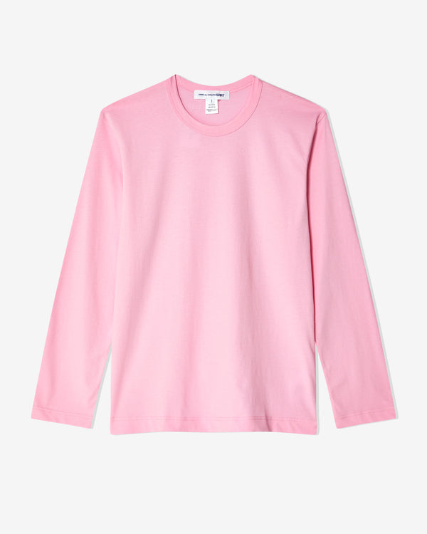 CDG Shirt - Men's Long Sleeve Logo T-Shirt - (Pink)