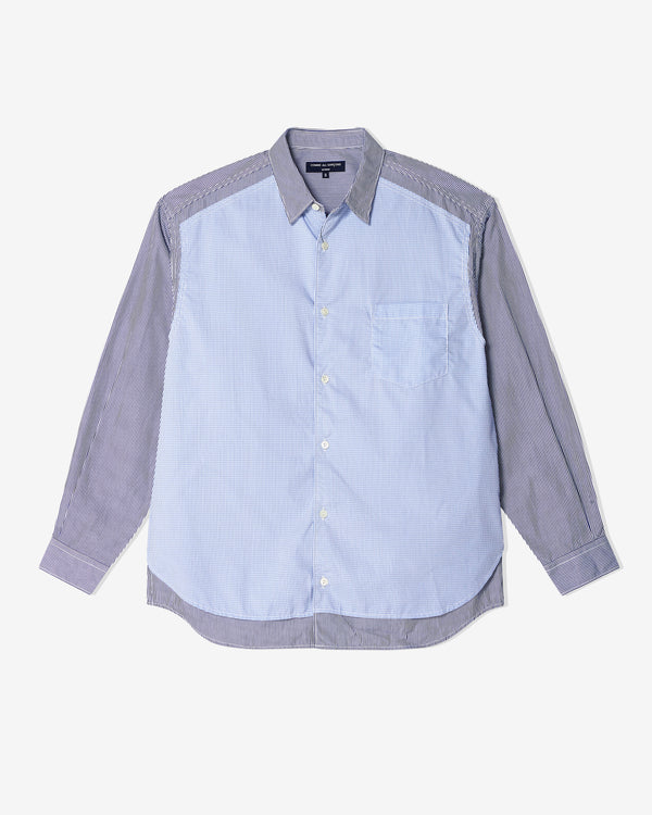 Comme des Garçons Homme - Men's Pinstripe Shirt - (Blue/White Stripe)