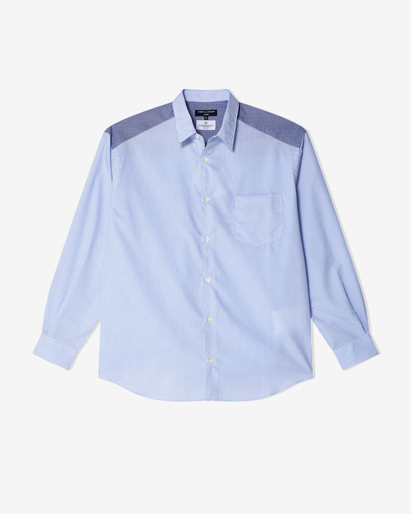 Comme des Garçons Homme - Men's Pinstripe Shirt - (Blue/White Stripe)