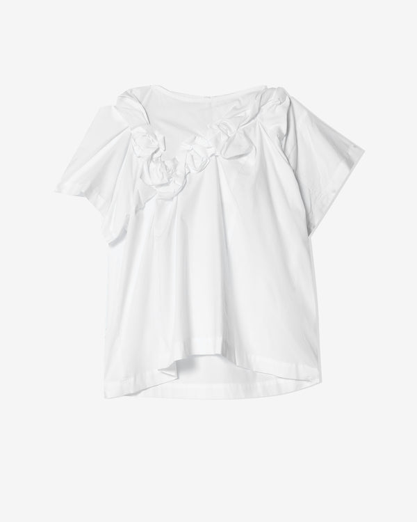 Tao - Women's Floral Cross Body T-Shirt - (White)