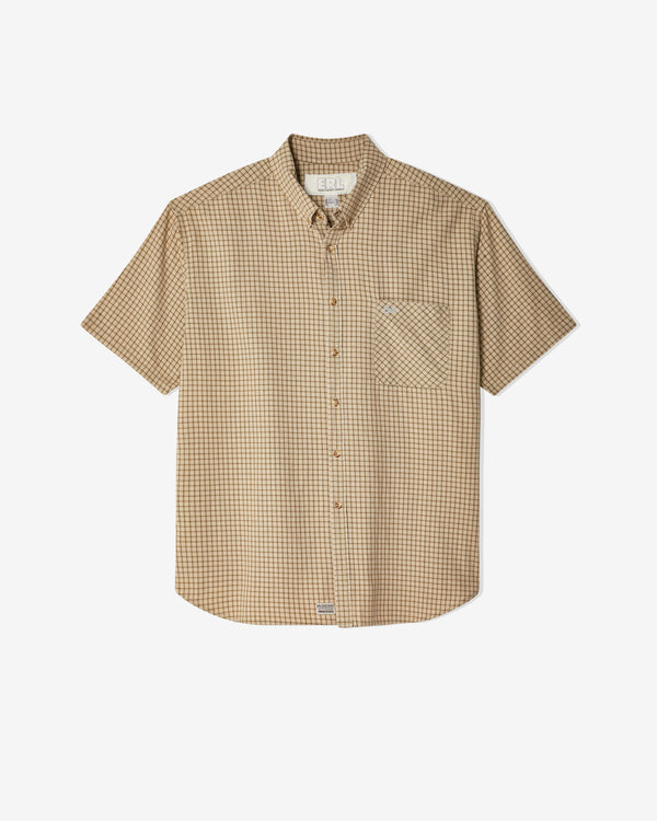 ERL - Men's Plaid Short Sleeved Shirt - (Beige Plaid)