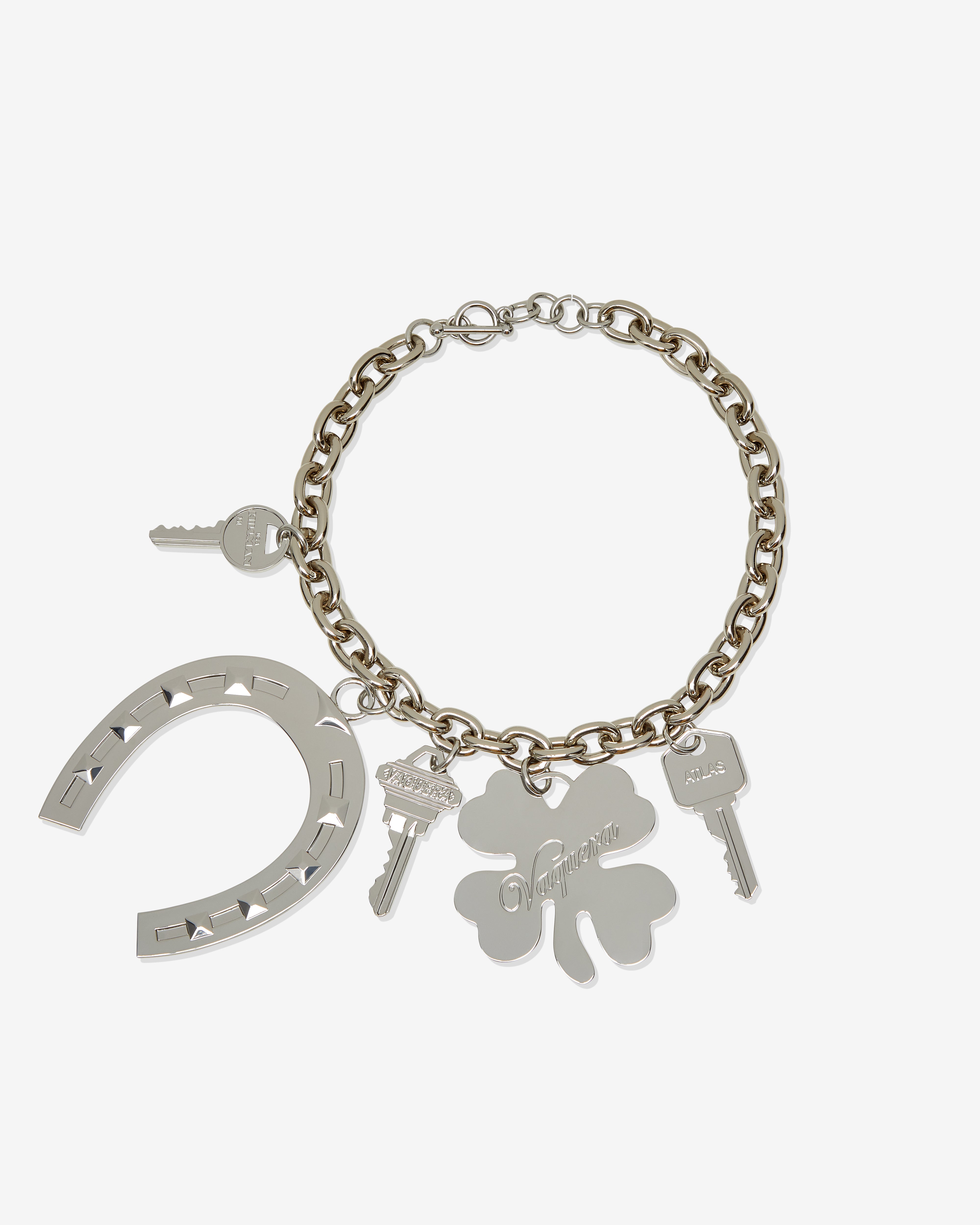 Vaquera: Women's Lucky Charms Brass Necklace (Silver) | DSMNY E-SHOP