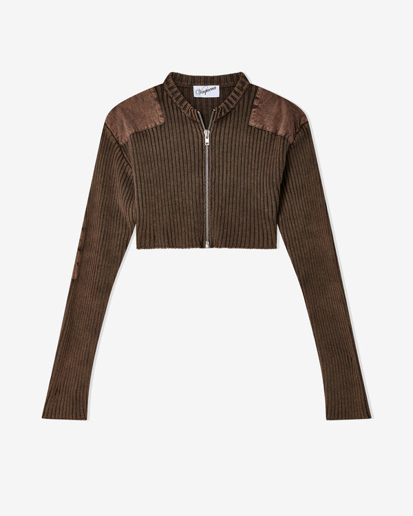 Vaquera - Women's Zipper Cardigan - (Brown)