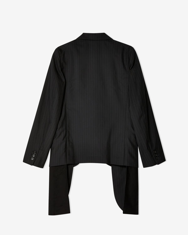 Black Comme des Garçons - Wool Pinstripe Pocket Bag Jacket - (Black/White)