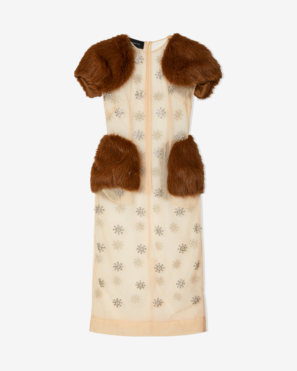 Simone Rocha - Women's Sleeveless Sheer Straight Cut Dress - (Nude/Diamond)