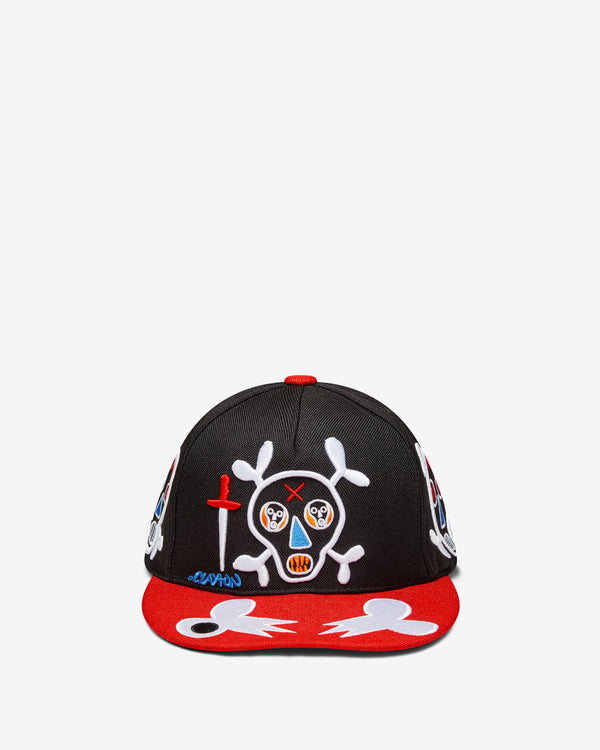 Clayton Patterson - Men's Embroidered Open Skull Hat - (Black/Red)