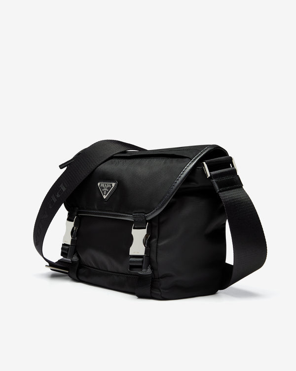 Prada - Men's Re-Nylon and Saffiano Leather Shoulder Bag - (Black)