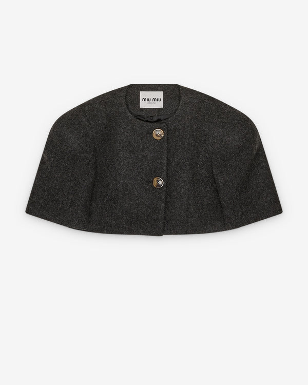 Miu Miu - Women's Shetland Wool Bolero Jacket - (Anthracite)