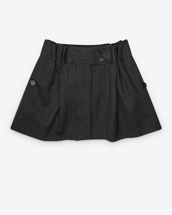 Prada - Women's Chevron Wool Mini Skirt - (Anthracite)