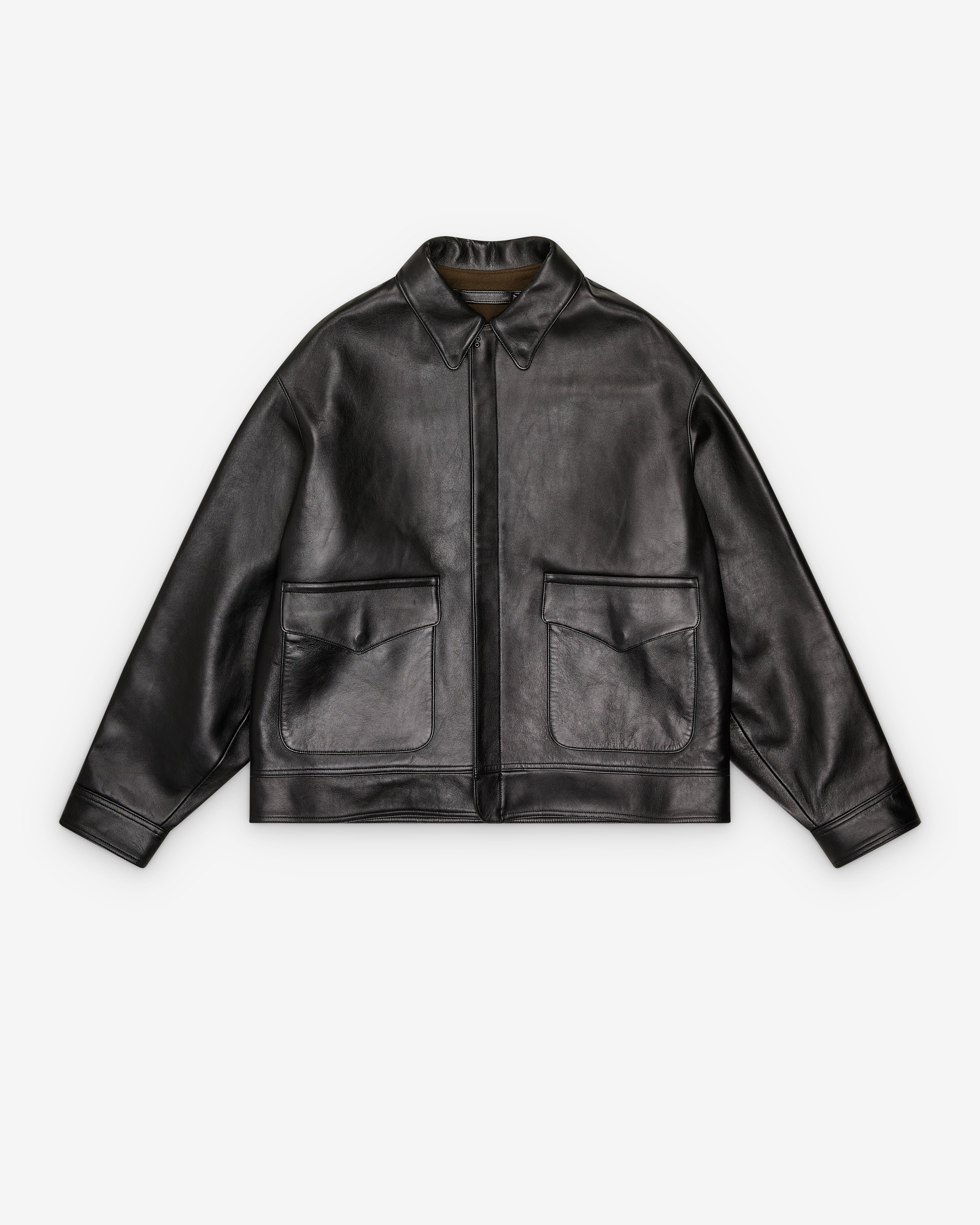 ク*ー様 A PRESSE　Leather Type A-2 Flight Ja A.Presse: Men's Leather Type A2 Flight Jacket (Black) | DSMNY E-SHOP