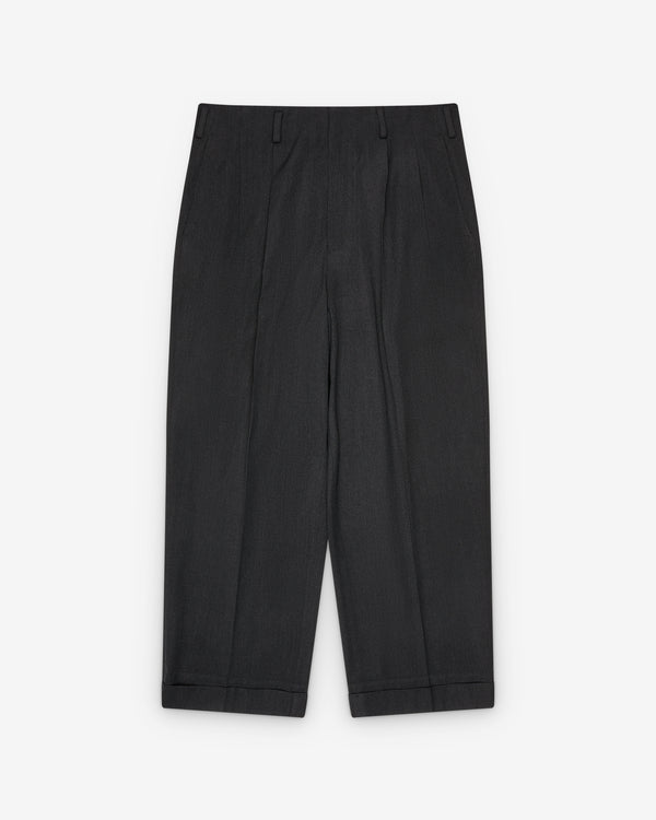 A.Presse - Men's Wool Wide Tapered Trousers - (Charcoal)