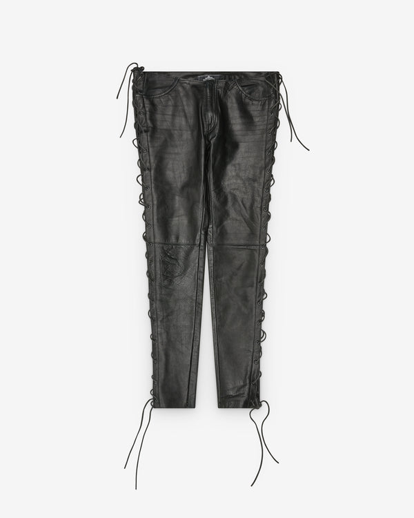 Hodakova - Women's Leather Lacing Trousers - (Black)