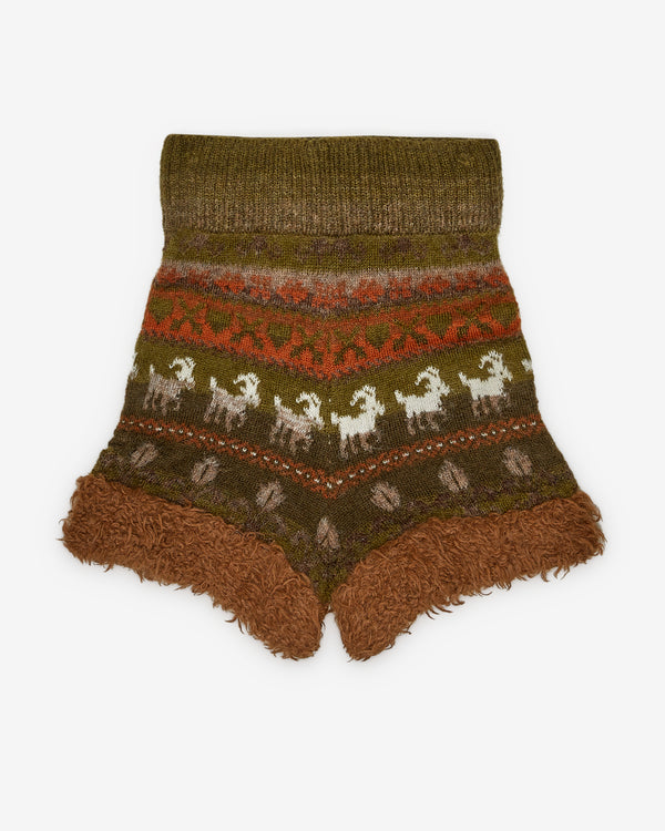 Oscar Ouyang - Men's Fair Isle Sheep Knit Shorts - (Khaki)