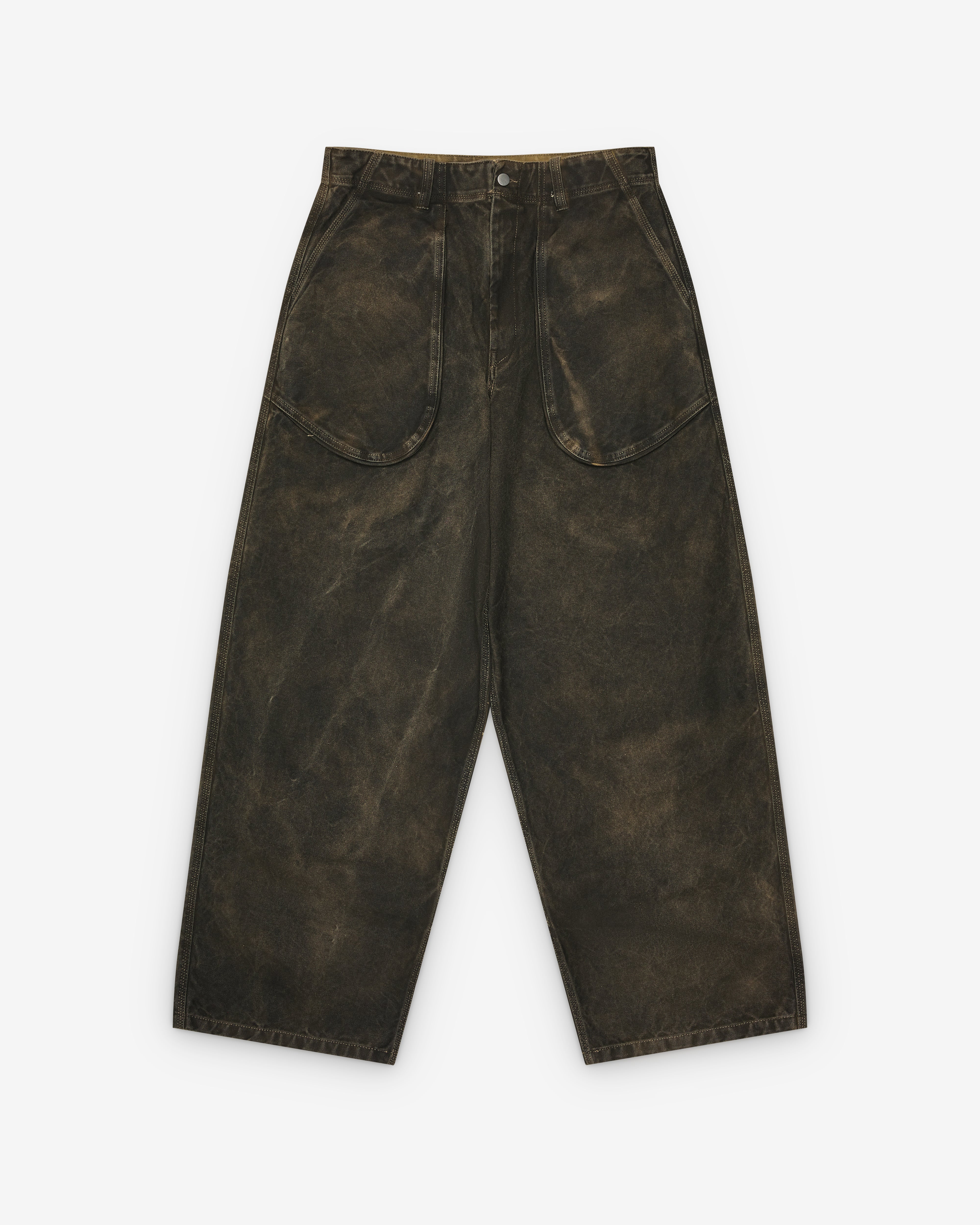Kidill: Men's Black Stained Duck Pant (Camel) | DSMNY E-SHOP