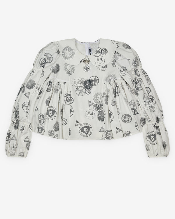 Chopova Lowena - Women's Willa Stamped Blouse - (White/Black)