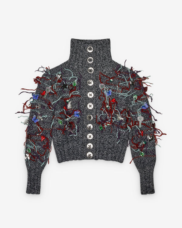 Chopova Lowena - Women's Washed Up Cardigan - (Grey Melange)