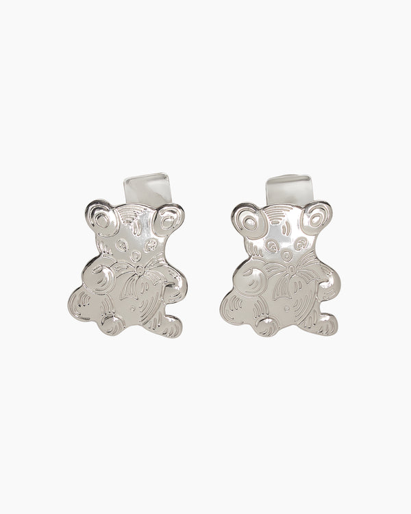 Chopova Lowena - Women's Teddy Bear Hair Clips - (Silver)
