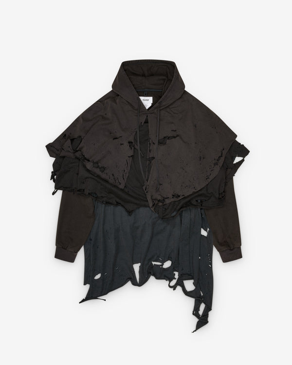 Doublet - Men's Phantom Frayed Hoodie - (Black)