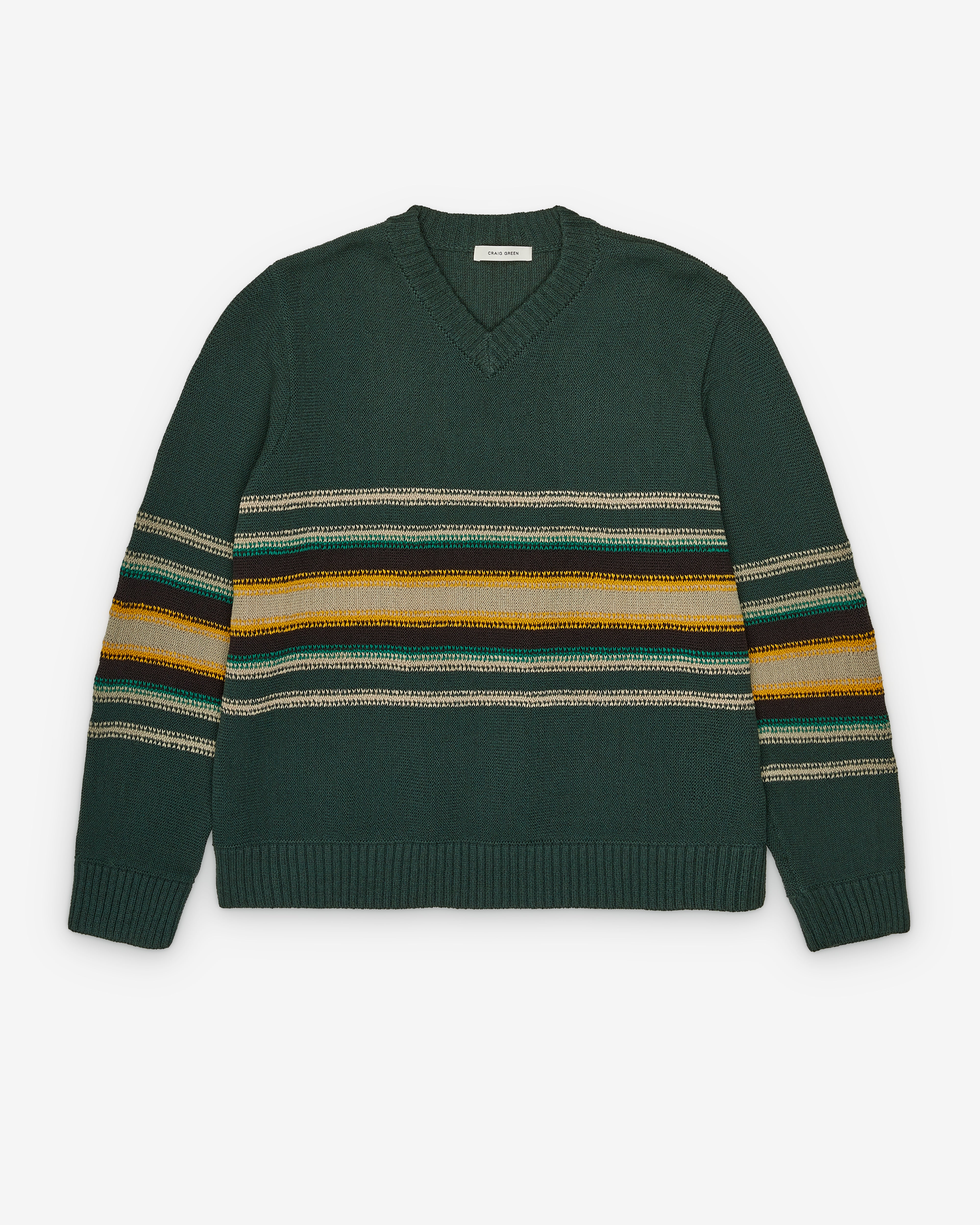 トップス craig green knot jumper Craig Green: Men's Tape Knit V-Neck Jumper (Green Multi) | DSMNY E
