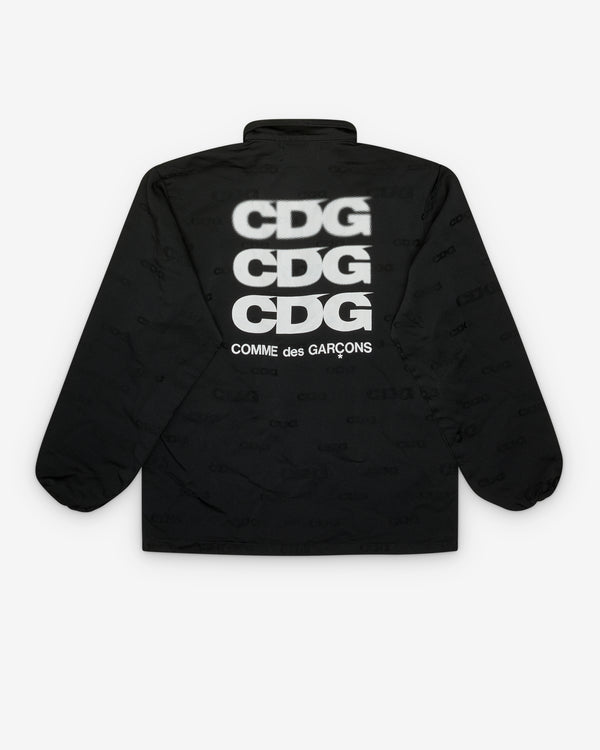CDG - Pixelated Logo Coach Jacket - (Black)