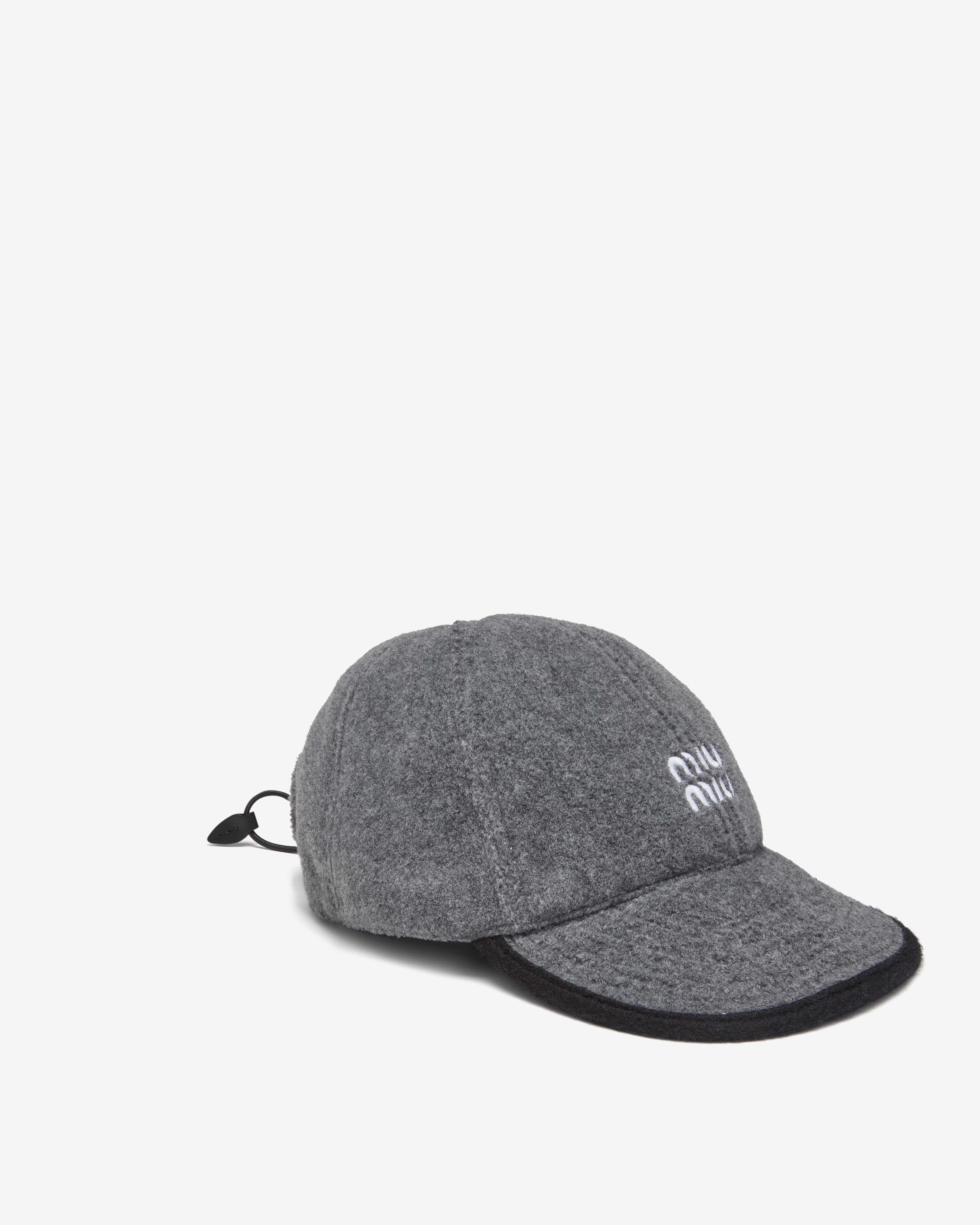 Miu Miu: Men's Fleece Baseball Cap (Grey) | DSMNY E-SHOP