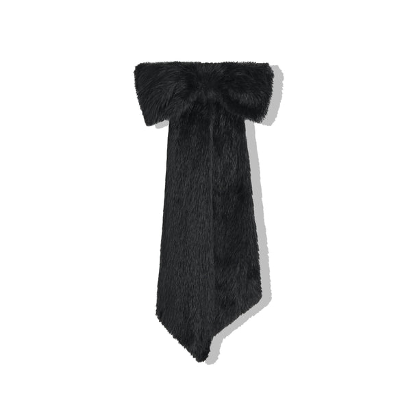 Simone Rocha - Women's Faux Fur Bow Scarf With Embellishment - (Black Jet)