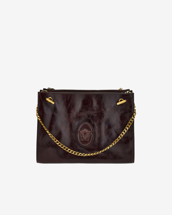 Versace - Women's Cabine Leather Shoulder Bag - (Brown/Gold)