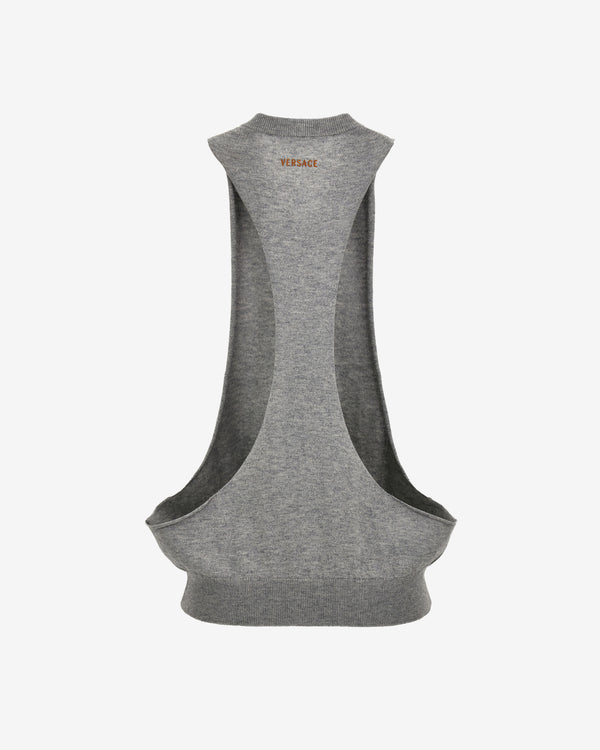 Versace - Women's Cotton-Cashmere Knit Tank Top - (Medium Grey)